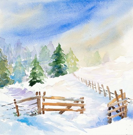 Framed Snowy Serenity I Print