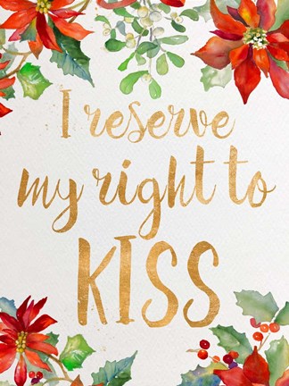 Framed Holiday Kiss I Print