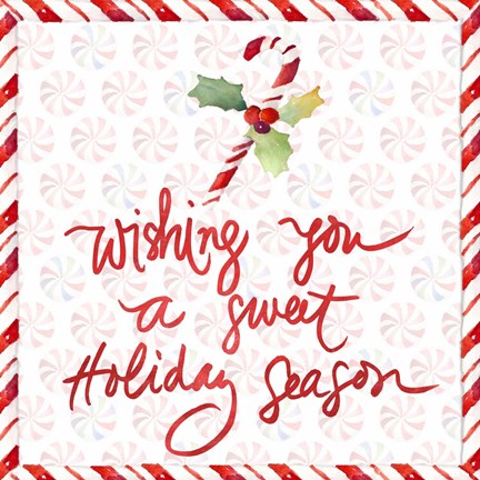 Framed Peppermint Wishes I Print