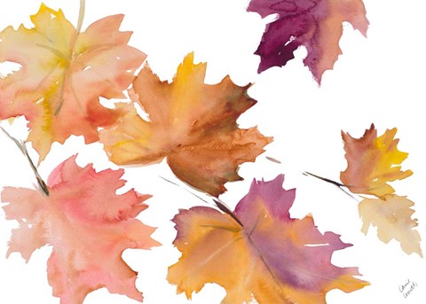 Framed Harvest Leaves I Print