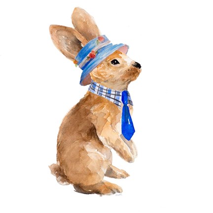 Framed Trendy Meadow Buddy I (Tie) Print