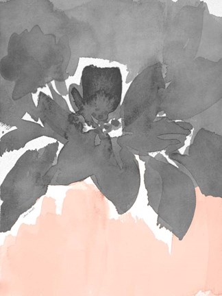 Framed Gray Modern Fleur I Print