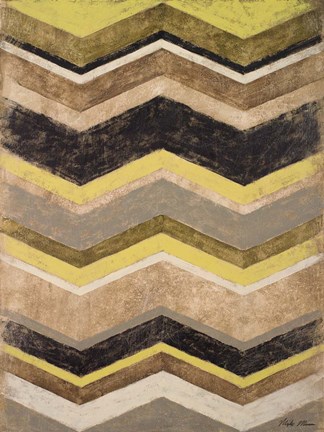 Framed Olive Zig Zag Print