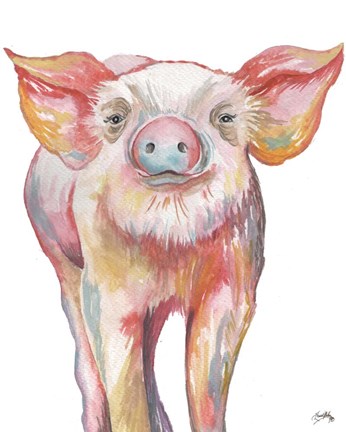Framed Pig III Print