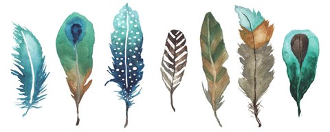 Framed Fetching Feathers I Print