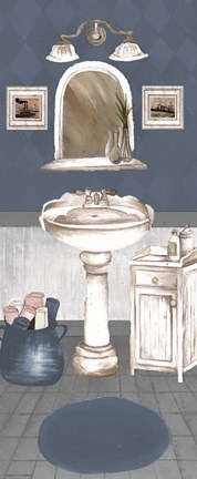 Framed White Wash Bath II Print