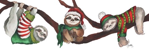 Framed Christmas Sloths Print