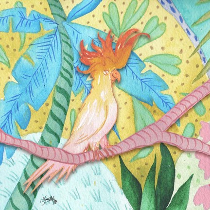 Framed Playful Parrot Print