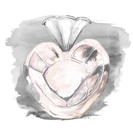 Framed Perfume Bottle with Watercolor I Print