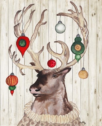 Framed Christmas Reindeer I Print