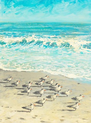 Framed Sandpiper Beach Party Print