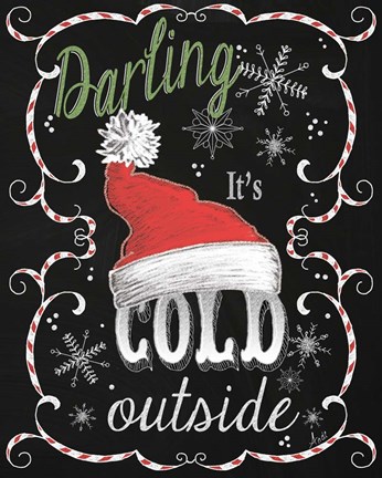 Framed Snow Chalk Art I Print