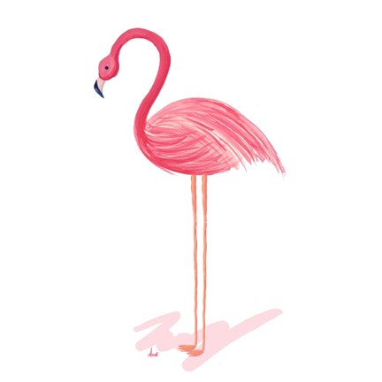 Framed Flamingo Walk IV Print