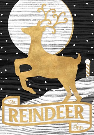 Framed Winter Lodge Sign II Print