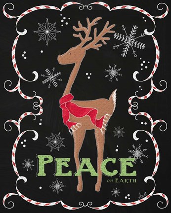 Framed Peace on Earth Deer Print