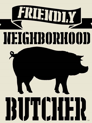 Framed Neighborhood Butcher Print