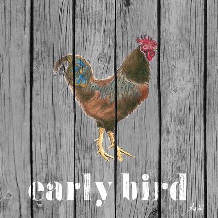 Framed Early Bird Rooster Print