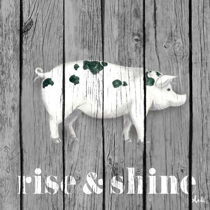 Framed Wood Farm Grey II Print