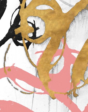 Framed Rose Gold Strokes I Print