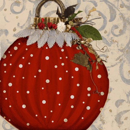 Framed Red Ornament I Print