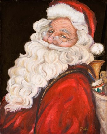 Framed Smiling Santa Print