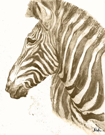 Framed Muted Zebra Print