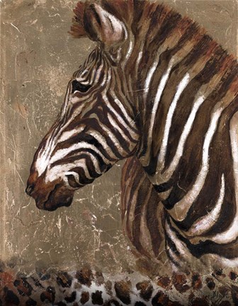 Framed Brown Zebra Print
