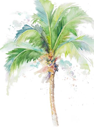 Framed Watercolor Coconut Palm Print