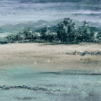 Framed Blue Forest Square II Print