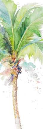 Framed Watercolor Coconut Palm Panel Print
