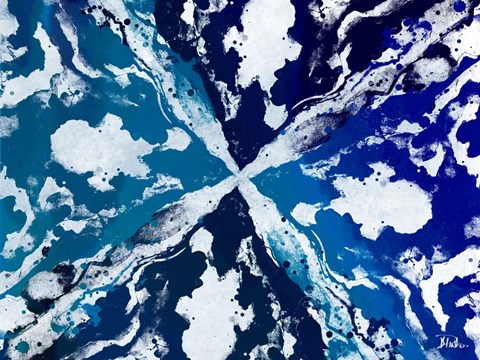 Framed Blue Starburst Print