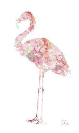 Framed Flowery Flamingo Print