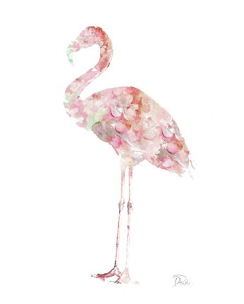 Framed Flowers In Flamingo Print