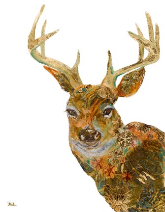 Framed Retro Deer Print