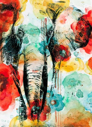 Framed Vibrant Elephant Print