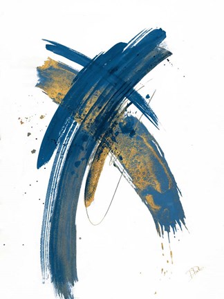 Framed Navy Color Wash Print