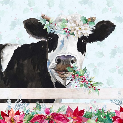 Framed Holiday Crazy Cow Print