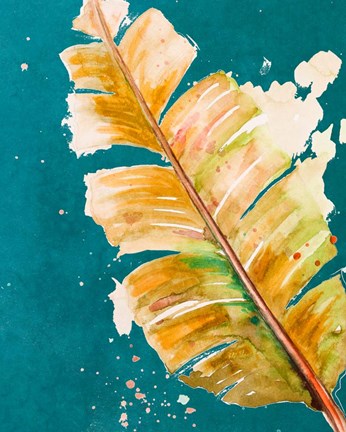 Framed Palma Fresca on Teal Print