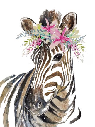 Framed Whimsical Water Zebra Print