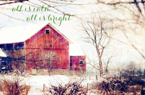 Framed Calm and Bright Barn Print