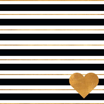 Framed Heart Stripes Print