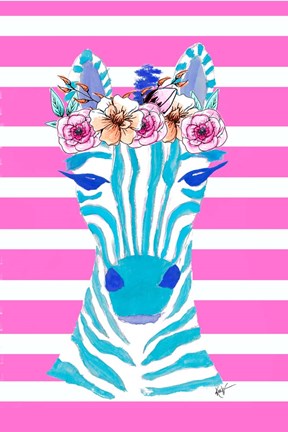 Framed Funky Zebra Print
