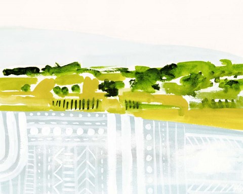 Framed Patterned Landscape I Print