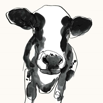 Framed Cow Contour II Print