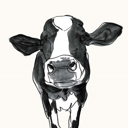 Framed Cow Contour III Print