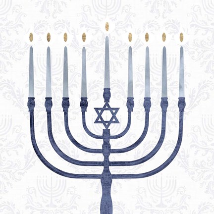 Framed Sophisticated Hanukkah II Print