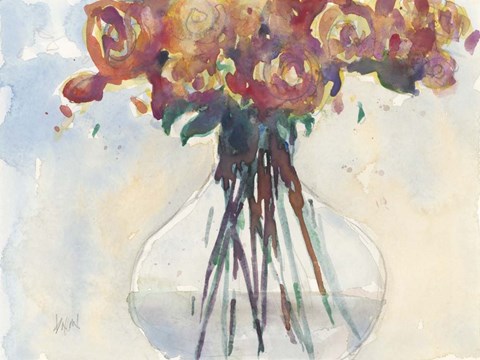 Framed Faded Roses II Print