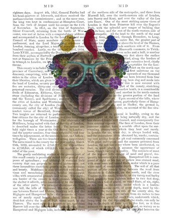 Framed Pug and Flower Glasses Print