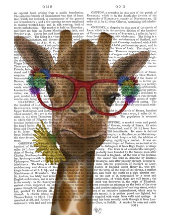 Framed Giraffe and Flower Glasses 3 Print