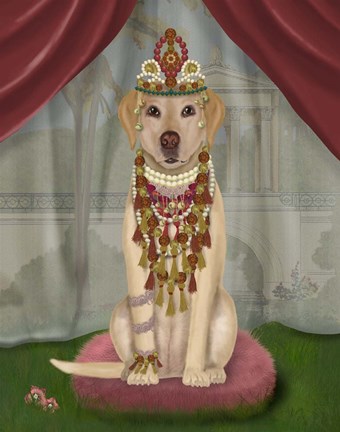 Framed Yellow Labrador and Tiara, Full Print